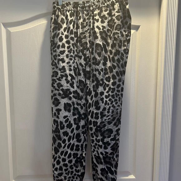 Michael Kors animal print silky joggers, size 8, black and white print. - Picture 6 of 6